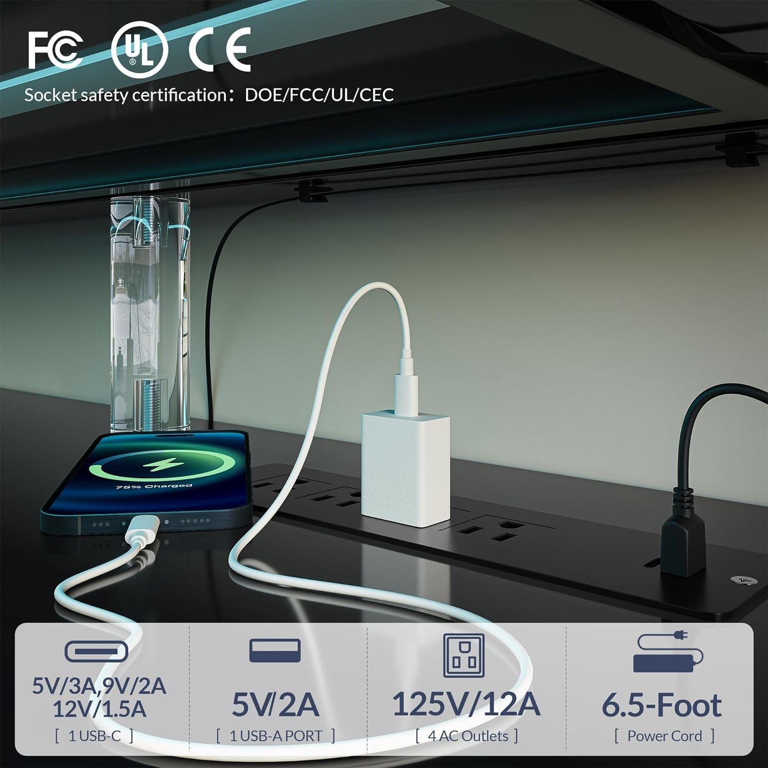 79" TV Stand for Tvs up to 85", LED Light Entertainment Center with